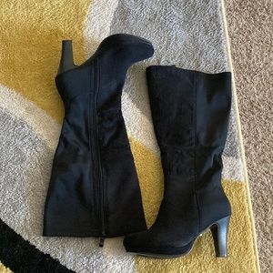 Calf high heel boots